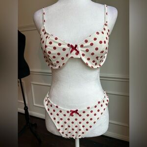 Seamolly Polka Dot Bikini Set in Red and White, NWT, Size L